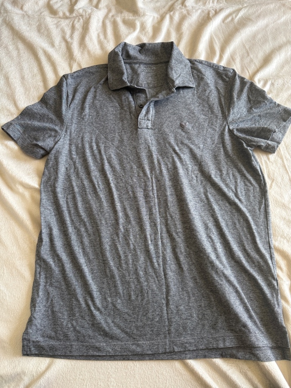 American Eagle Outfitters Gray Heather Polo Shirt